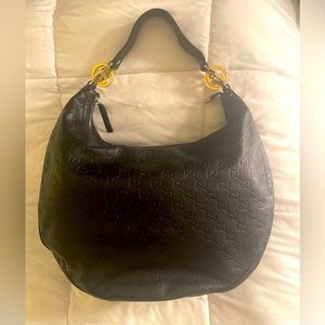 Gucci Guccisima Black Leather Hobo